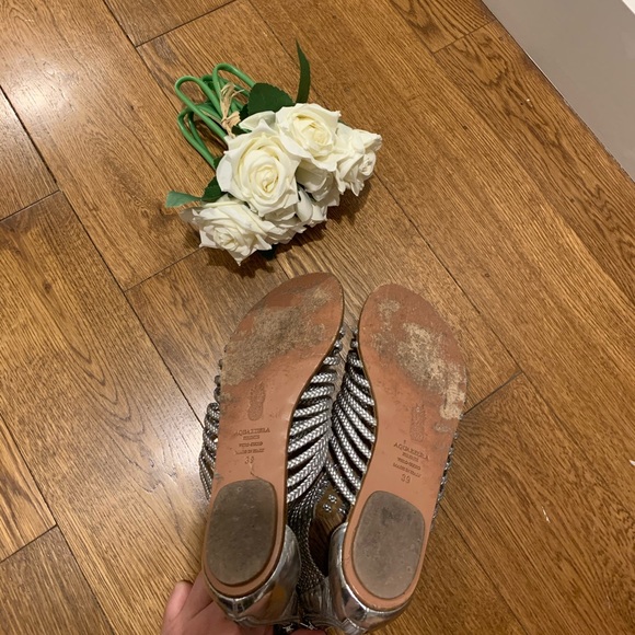 Aquazzura Shinny Silver Sandels Sandals